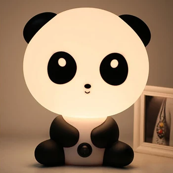 UE/ EUA Plug Animal Leitura de Candeeiros de Mesa Para as Crianças da Noite do DIODO emissor de Luz de desenhos animados do Panda Unicórnio Quarto de Cabeceira Decoração de Luzes