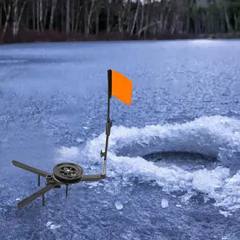 Gelo Do Inverno De Vara De Pesca De Ponta Com A Bandeira Marcador Portátil Dobrável Triângulo De Aviso De Pesca No Gelo Plataforma Chocalho Carretel De Pesca De Acessórios