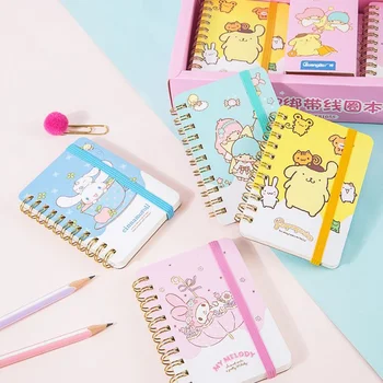 Kawaii Sanrio Notebook Bonito Minha Melodia Cinnamoroll Pompom Purin Cartoon Bobina Portátil Notebook de papel de carta Brinquedo para Meninas de Presente