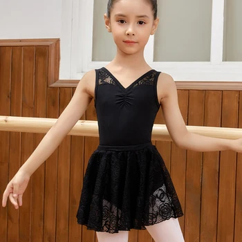 Balé de meninas de Vestido de Collant de Dança de Renda Ballet Saia de Bailarina Tanque de Maiô Clássico de Trajes para Dança de Crianças de Roupa de Maiô