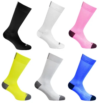 Cor sólida meias de ciclismo de Alta Qualidade meias de compressão, homens e mulheres, Esporte futebol basquete meias