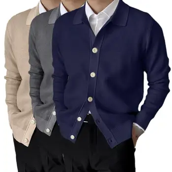 Camisola de inverno Homens Roupas Cardigan comprido de Malha de Moda Cardigan Homens de Tricô coreano Casacos Estilo Casual E9E3
