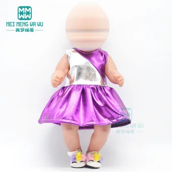 Roupas de boneca brilhante vestido Hara com o terno de 43 cm brinquedo novo nasce boneca do bebê de 18 Polegadas de boneca Americana acessórios