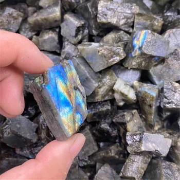 Colorido labradorite de cristal de rocha material natural áspero de cristal mineral amostra de cristal de pedra de cura