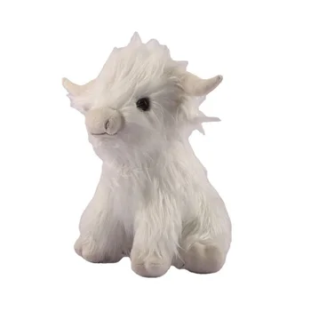 27cm de Simulação de Creme de Highland Vaca de Pelúcia Kyloe Gado Macio Animal de Pelúcia Vaca de Pelúcia, Brinquedos de Presente de Aniversário para Criança