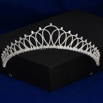 TIRIM de Cristal Nupcial Tiara de Coroa de Noiva Tiaras para as Mulheres Capacete de Baile, Enfeites de Cabelo de Casamento Cabeça Jóia da princesa