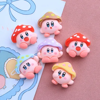 10Pcs Kawaii Anime Cartoon Estrelas Kirby Flatback Resina Miniaturas DIY Artesanato Telefone Shell Patch Bonito Unhas Encantos Acessórios Brinquedos