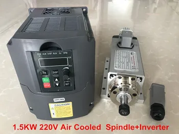 Router do CNC de Eixo do Motor de 1,5 KW de refrigeração a Ar de Ferramenta de Máquina de Eixo + 220V/1,5 KW Inversor