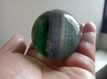 52mm Roxo Verde da Fluorite de Cristal Gem Bola Esfera curativa