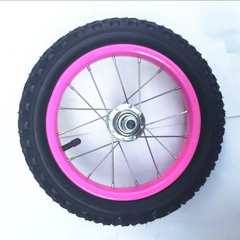 Conjunto de rodas para Crianças de Bicicleta de Rodas de Alumínio Anel de Aço de 12 Polegadas, Roda Dianteira Roda Traseira Pneu de Carro do Bebê Quadro Roda de