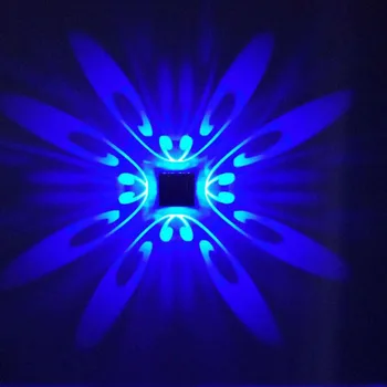 Criativo Borboleta Parede do DIODO emissor de Luz 3W AC85-265V Quadrado de Alumínio do dispositivo elétrico claro Luminoso Candeeiro de Iluminação interior de Decoração de Parede