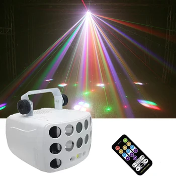 Controle remoto Novo Borboleta do DIODO emissor de Feixe de Luzes de Laser RG Strobe Efeitos de Iluminação da Fase de DMX para Discoteca Discoteca KTV Música de Festa