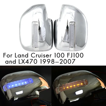 para Toyota Land Cruiser 100 FJ100 Lexus LX470 1998-2007 Laterais Espelho Retrovisor Capa com o Sinal de volta a Luz