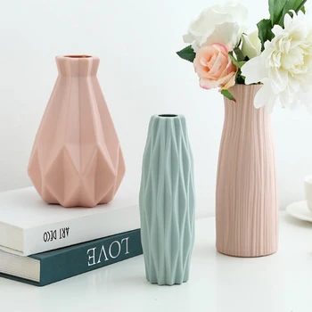 Estilo nórdico Moderno, Vasos de Decoração de Casa de Imitação de Cerâmica Arranjo de Flor Sala de Origami vaso de Flores para Interior
