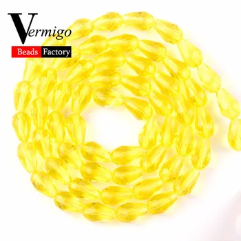 8*11mm Amarelo lapidada Austríaco Esferas de Cristal Para o Bordado Fazer a Jóia de Diy Brinco 60pcs/monte