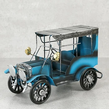 1PC Vintage-Arte em Ferro Velho Modelo de Carro de Artesanato para a Decoração Home do ambiente de Trabalho Ornamento Dom Crianças Sala de Decoração do Quarto
