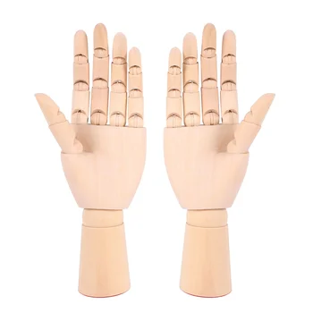7 polegadas de Madeira Cortada Opositor Articulada a Esquerda/ para a Figura Manequim Mão para o Desenho, Esboços, (Esquerda+)