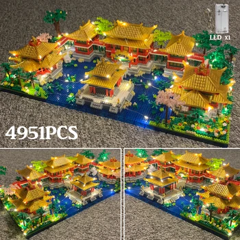 Mundo Da Arquitetura Da Cidade Antigo Palácio De Verão Em Miniatura Blocos De Construção De Diamante Chinês Pátio Yuanmingyuan Jardim Modelo De Brinquedos